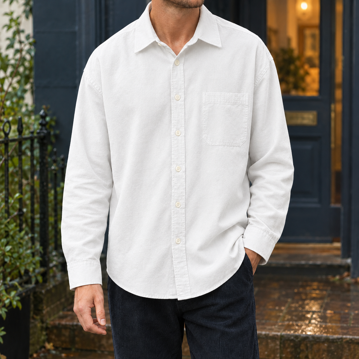Men's Pure Cotton Pocket Shirt – Relaxed Casual Shirt