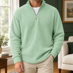 Men's Ribbed Quarter Zip Jumper – Winter Knitwear