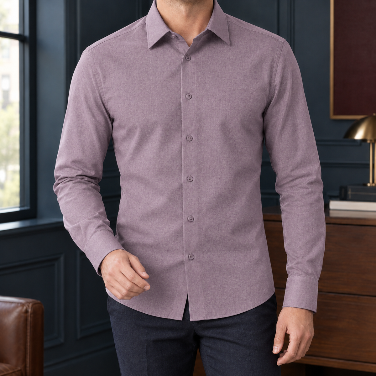 Men's Wool Blend Fitted Shirt – Smart Shirt
