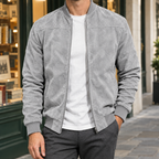 Men's Suede Bomber Jacket – Ribbed Collar Jacket